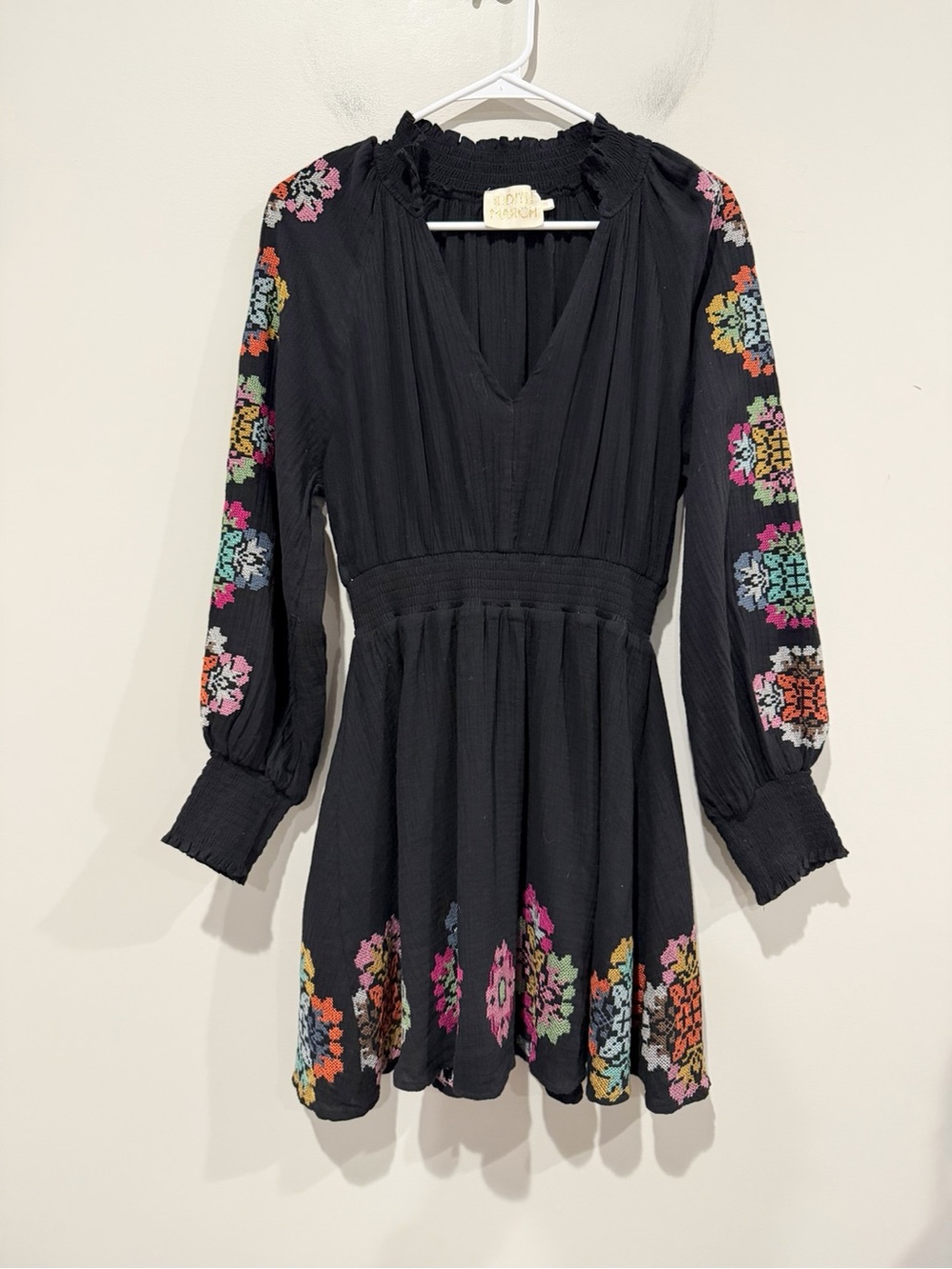 JUDITH MARCH Kaleidoscope Embroidered Dress Boho Festival Size Small